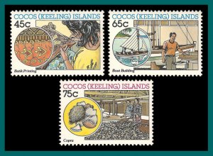 Cocos 1987 Malay Industries, MNH #166-168,SG169-SG171