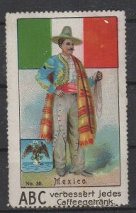 Aecht Brand World Flags & Costumes Collection Stamp No. 30 Mexico MNG   -AL