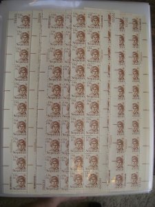 Scott 1859, 19c Sequoyah, Long Plate Strip of 20, MNH Great Americans Beauty
