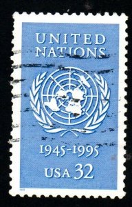 SC# 2974 - (32c) - United Nations - 50th Anniv, used single
