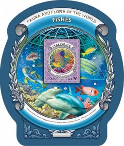 MALDIVES 2016 SHEET FISHES MARINE LIFE mld16606b