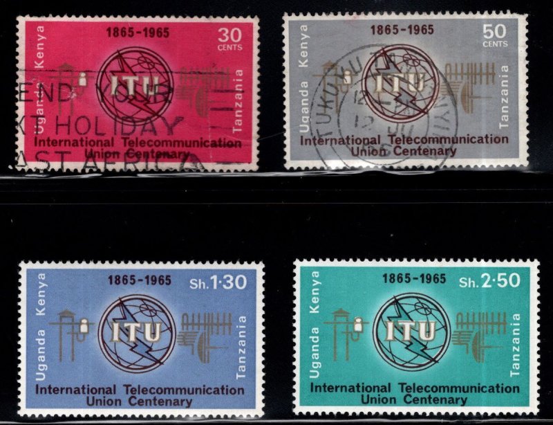 Kenya Uganda and Tanganyika KUT Scott 152-155 mixed mint and used 1965 ITU set