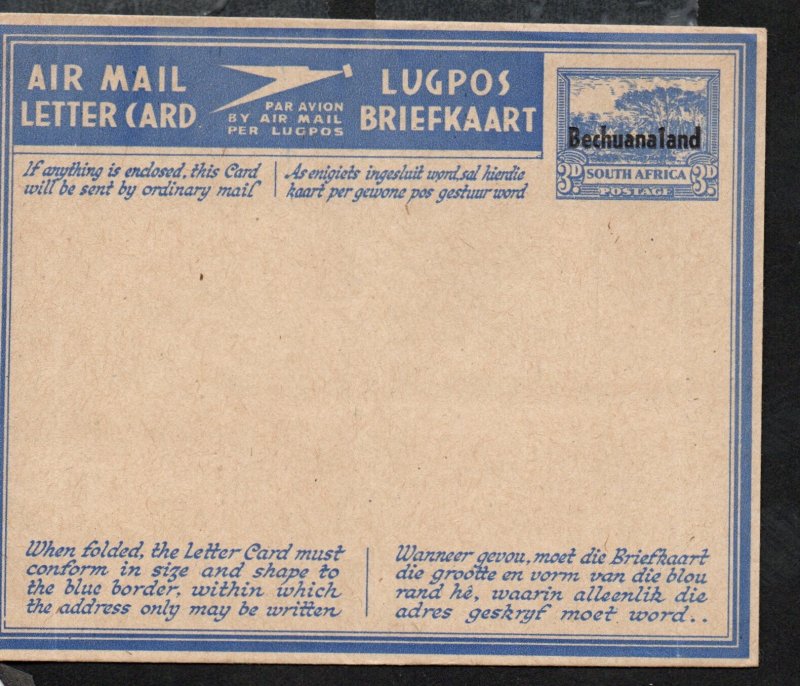 Bechuanaland Air Letter Sheet FG2 Mint
