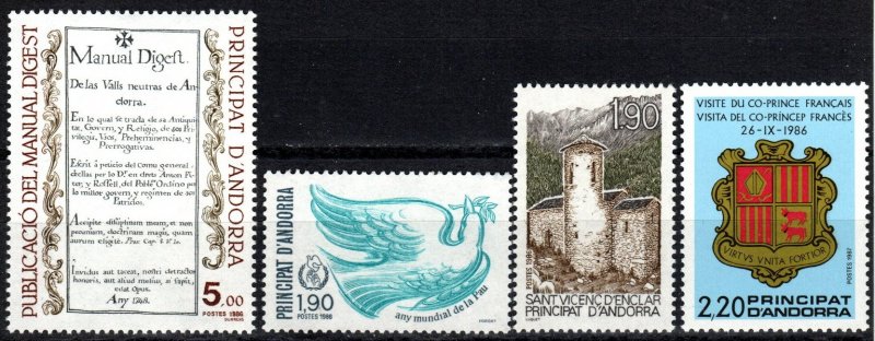 Andorra (Fr) #348-51 MNH  CV $5.80 (P579)