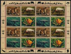 United Nations - Geneva 249a sheet MNH Blue Whale, Prairie Dog, Bird, Jabiru