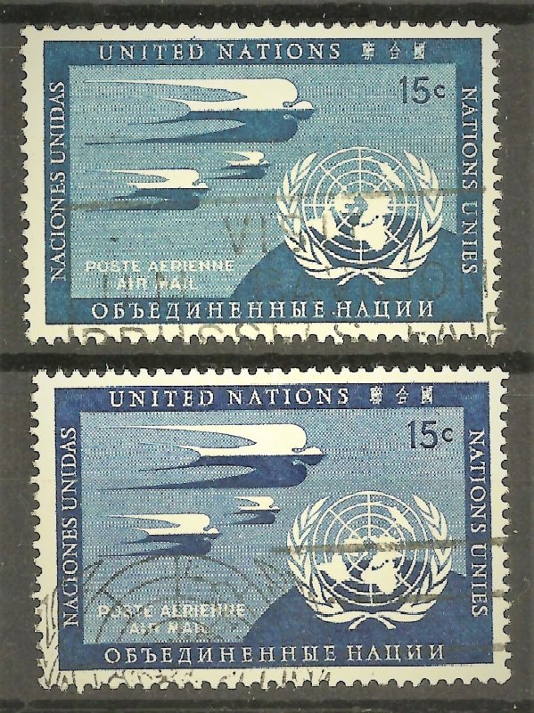 United Nations (New York) 1951, Mi 14a + 14b, used