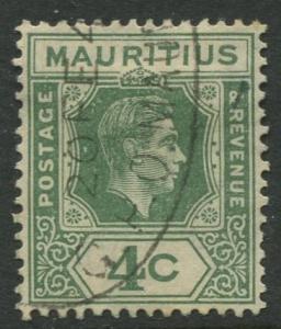 Mauritius - Scott 213 - KGVI Definitive Issue -1938 - FU -Single 4c Stamp