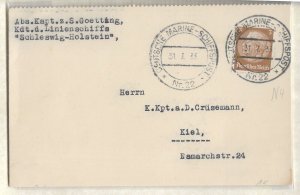 WW2: German Naval Feldpost: M-22 KMS Schleswig-Holstein 1/31/1933 (54690)