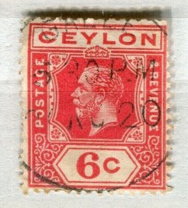 CEYLON; 1912 early GV issue fine used 6c. value