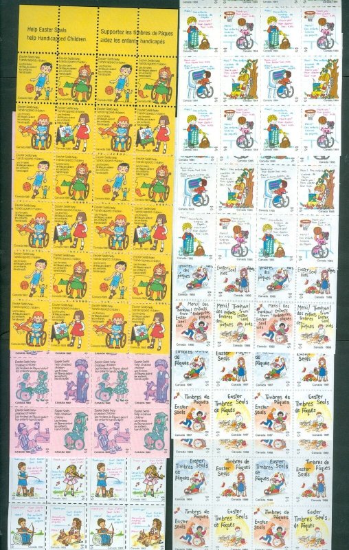Canada. Cinderella Collection 14 Sheets. 1981-1994. MNH.Easter Disabled Children