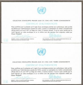 UN Geneva # 65 - 66 , UN Water Conference , on 2 FDCs - I Combine S/H