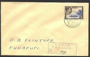 GILBERT & ELLICE IS 1949 Registered cover ex TARAWA........................93297