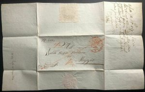 1832 Lienz Austrian Empire Stampless Vintage Letter Cover To Italy