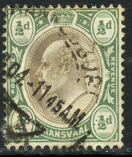 TRANSVAAL 1904-09 KEDVII 1/2d Wmk 3 Multi Crown Portrait Issue Sc 268 VFU