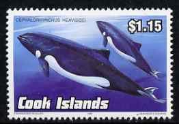 COOK ISLANDS - 1990 - Endangered, Heaviside's Dolphin -Perf 1v-Mint Neve...