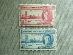 Somaliland Protectorate, Scott# 108-109, MNH