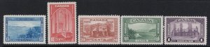 SC# 241-245, Mint Lightly Hinged - S17145a