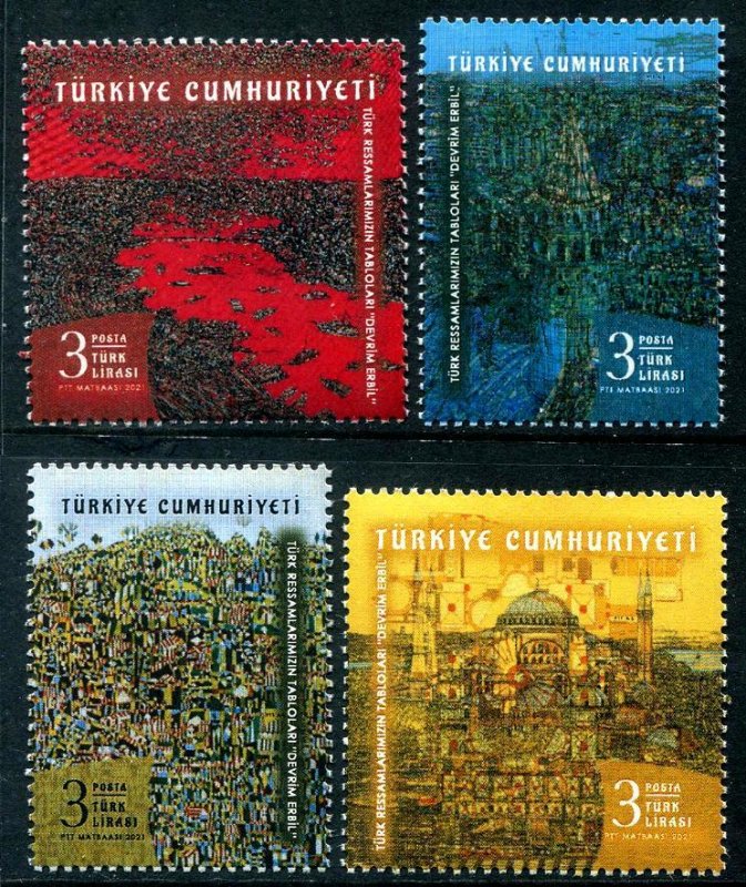 2021 Turkey Erbil Paintings (4) (Scott 3743-46) MNH