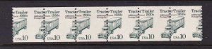 1981 Tractor Trailer Transpo Sc 2458 MNH EFO mis-perforated coil strip of 6