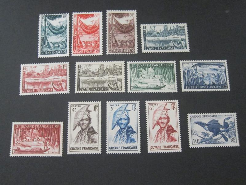 French Guiana 1947 Sc 192-204 MH