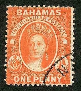 Bahamas SG42 1d Scarlet-vermilion wmk CA Perf 14 Cat 60 pounds 