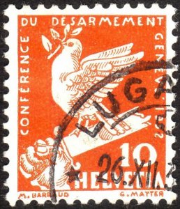 1932, Switzerland 10c, Used, Sc 211