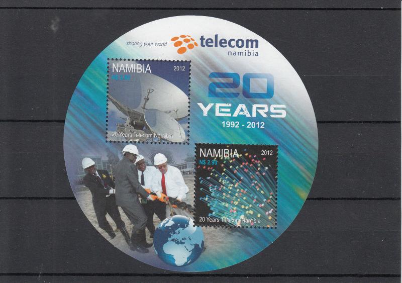 Namibia 2012 MNH 20 Years Telecom Namibia 2v Sheet 20th Anniv Telescope