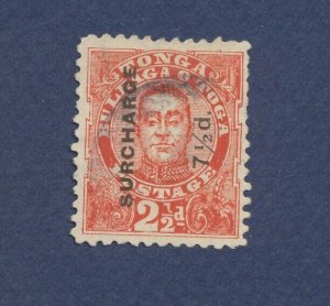 TONGA - Scott 35 - used - 7 1/2 d surcharge on 2 1/2d - 1895