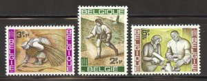 Belgium Scott B733-35 MNHOG - 1963 FAO Freedom From Hunger - SCV $1.15