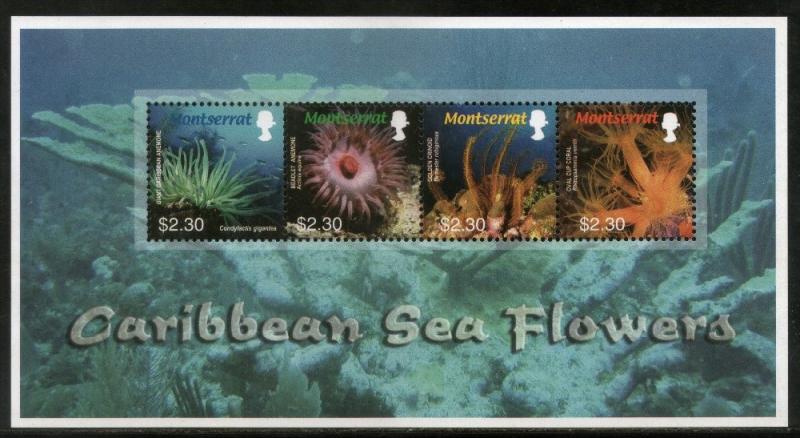 Montserrat 2008 Caribbean Sea Flowers Marine life M/s MNH # 7874