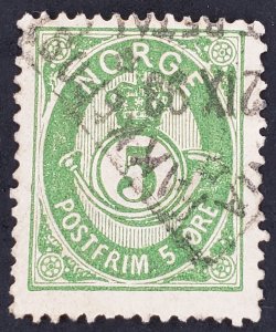 Norway, Scott #39c, AVG-F used, short perfs