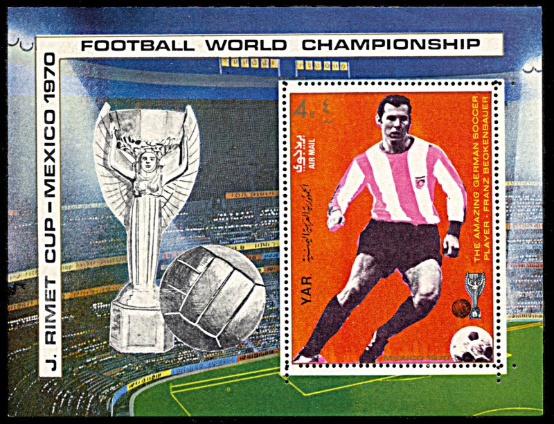 Yemen 273B, MNH, World Cup Football Franz Beckenbauer souvenir sheet