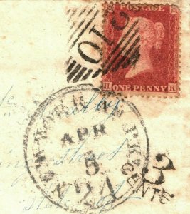 GB IRELAND Transatlantic Single SG.40 Cover *Edenderry* Underpaid 1859 USA J200