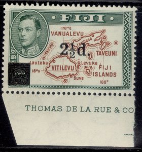 FIJI GVI SG267, 2½d on 2d brown & green, NH MINT.