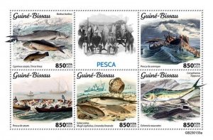 Guinea-Bissau - 2023 Fishing, Herring, Common Sole - 5 Stamp Sheet - GB230133a