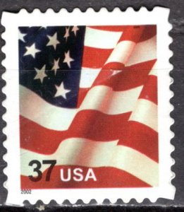 USA; 2002: Sc. # 3635  Used Perf. 11,3 on 2, 3 & 4 sides Single Stamp USPS micro