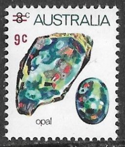 Australia # 581  Gemstone:  Opal  Surcharged  9c   (1)  Mint NH