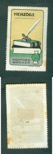 Germany. Poster Stamp. MH. Herzog;s. Office Books. Books, Ink, Pen. See Cond.