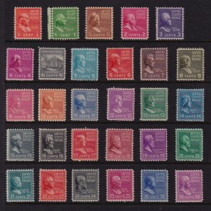 1939 Presidential Series PREXY set of 29 to 50c Sc 803-831 MNH singles (R3