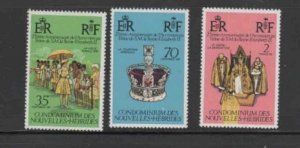 NEW HEBRIDES, FRENCH #233-235 1977 QEII 25TH ANNIV. MINT VF NH O.G bb