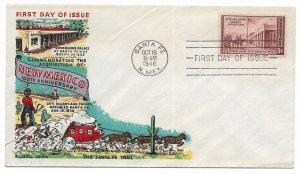 US 944 (Me-20) 3c Kearny Expedition FDC Fluegel Multi-Color Cachet ECV $40.00