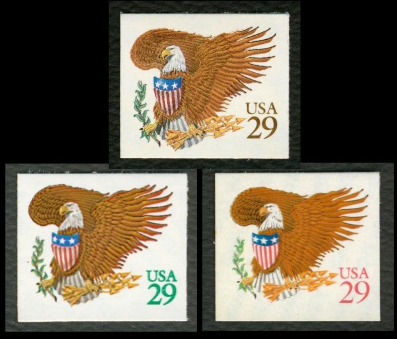 #2595, 2596 & 2597 29c Eagle and Shield, Singles, Mint **ANY 5=FREE SHIPPING** 