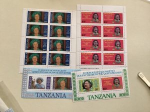 Tanzania Queen Elizabeth Mother 4 mint never hinged stamp sheets R48899