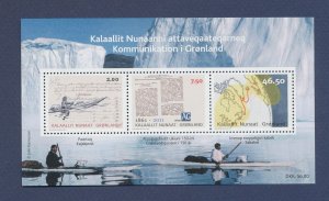 GREENLAND - Scott 586b - MNH S/S - map, globe, boat - 2011