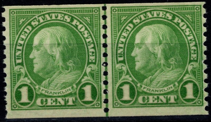 MOstamps - US #597 Mint OG NH Coil Line Pair - Lot # DS-1789