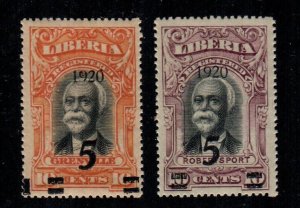 Liberia #179, 182  MNH  Scott $4.75