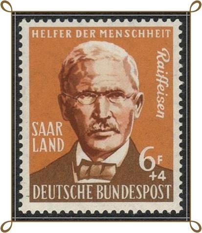 Saar B123-Friedrich Raiffeisen-MNH-1958-MNH-(Sa)