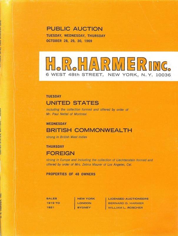 HR Harmer: Sale # 1919-1921  -  United States, British Co...