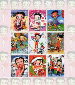 Niger 1999 BETTY BOOP Xmas.2nd.Part Shlt (9) Perforated MNH VF