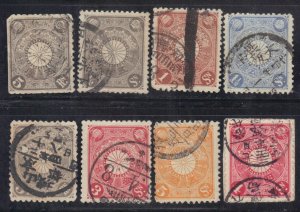 JAPAN SCOTT #91,92,93,97,98,100 USED  1899-1907 SEE SCAN